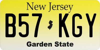NJ license plate B57KGY