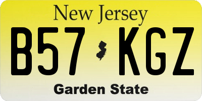 NJ license plate B57KGZ