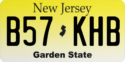NJ license plate B57KHB