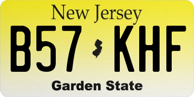 NJ license plate B57KHF
