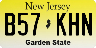 NJ license plate B57KHN