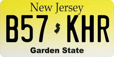 NJ license plate B57KHR