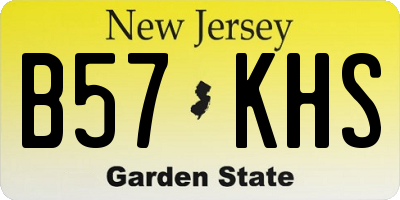 NJ license plate B57KHS