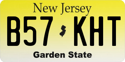 NJ license plate B57KHT