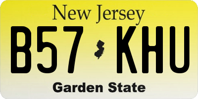 NJ license plate B57KHU