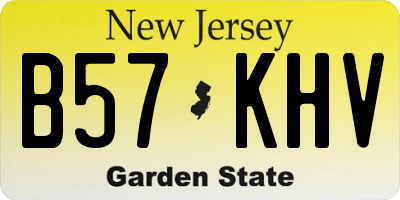 NJ license plate B57KHV