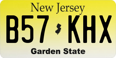 NJ license plate B57KHX