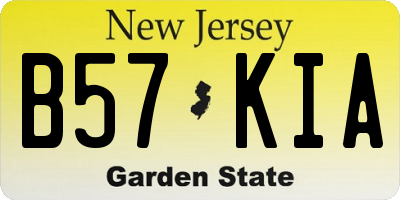 NJ license plate B57KIA
