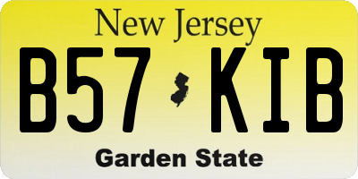 NJ license plate B57KIB