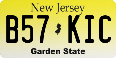 NJ license plate B57KIC