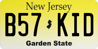 NJ license plate B57KID