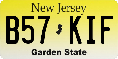 NJ license plate B57KIF