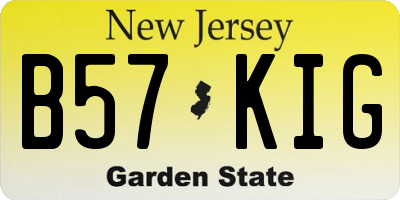 NJ license plate B57KIG