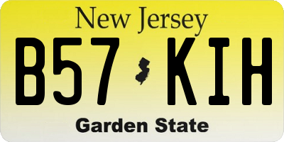 NJ license plate B57KIH