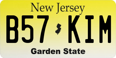 NJ license plate B57KIM