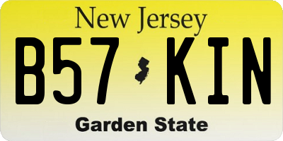 NJ license plate B57KIN