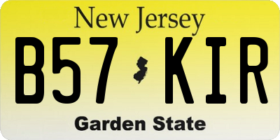 NJ license plate B57KIR