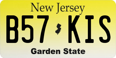 NJ license plate B57KIS