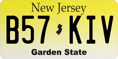 NJ license plate B57KIV