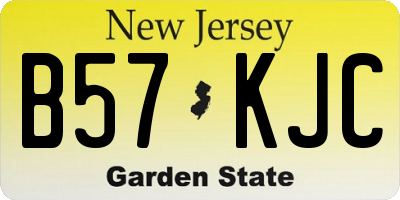 NJ license plate B57KJC
