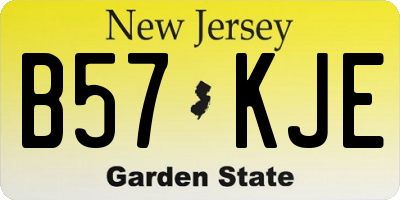 NJ license plate B57KJE