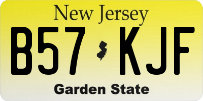 NJ license plate B57KJF