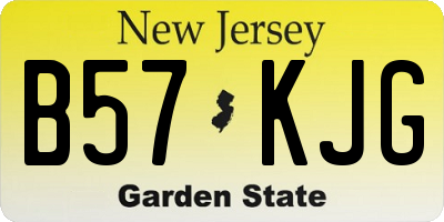 NJ license plate B57KJG