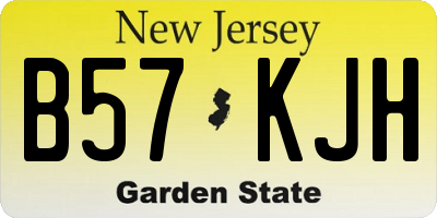 NJ license plate B57KJH
