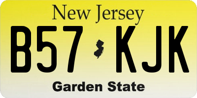 NJ license plate B57KJK