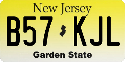 NJ license plate B57KJL