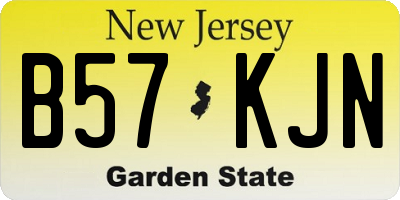 NJ license plate B57KJN