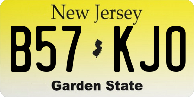 NJ license plate B57KJO