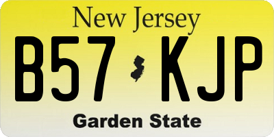 NJ license plate B57KJP