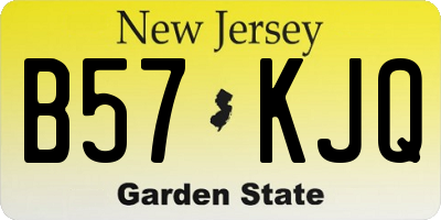 NJ license plate B57KJQ