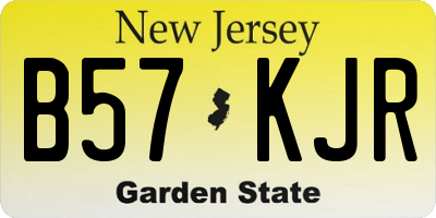 NJ license plate B57KJR
