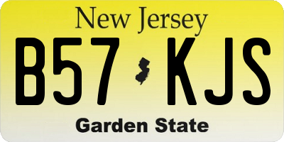 NJ license plate B57KJS