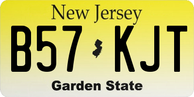 NJ license plate B57KJT