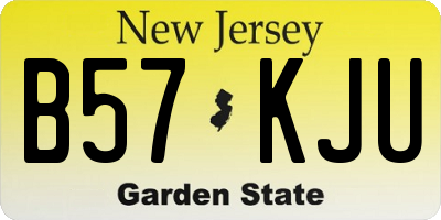 NJ license plate B57KJU