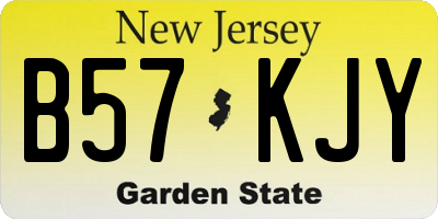 NJ license plate B57KJY