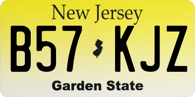 NJ license plate B57KJZ