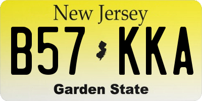 NJ license plate B57KKA