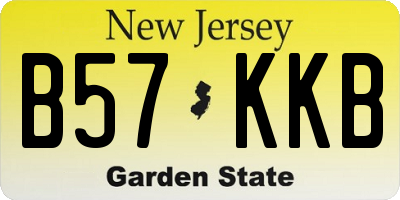 NJ license plate B57KKB