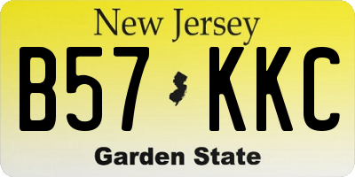 NJ license plate B57KKC