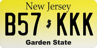 NJ license plate B57KKK
