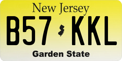NJ license plate B57KKL