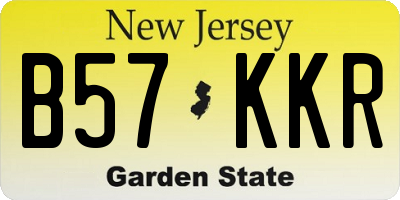 NJ license plate B57KKR