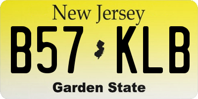 NJ license plate B57KLB