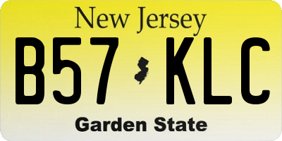 NJ license plate B57KLC