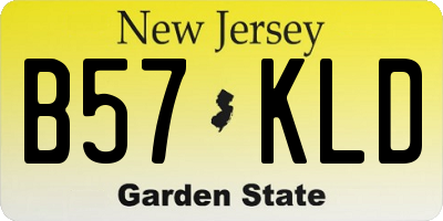 NJ license plate B57KLD