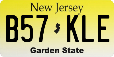 NJ license plate B57KLE